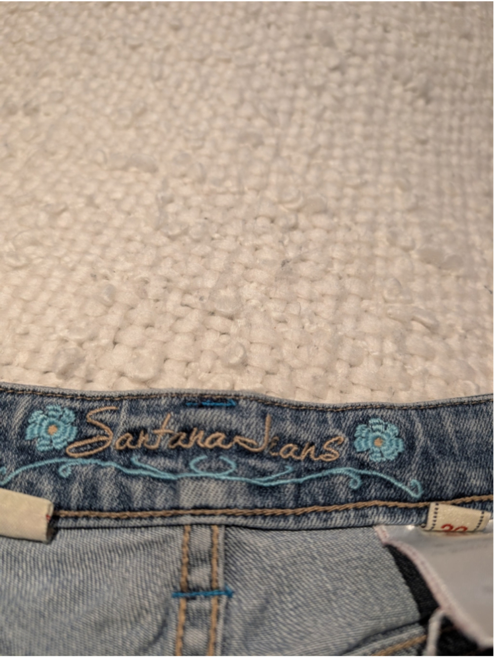 725 - Santana Jeans Y2K Size 30 Embroidered Floral Bootcut Flare Jeans - Picture 5 of 10